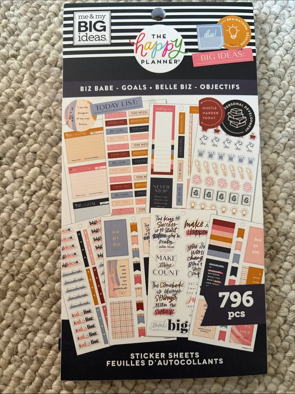 Me & My Big Ideas Sticker Pack - Pink, Peach, Navy, Gold, Black
